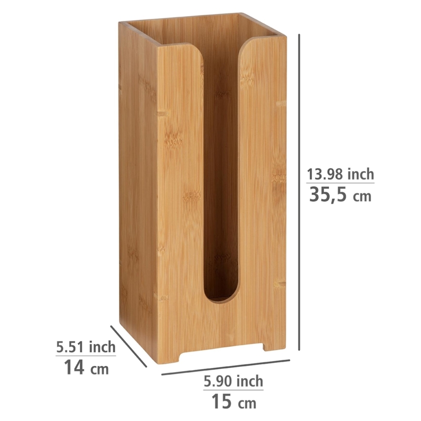 WENKO 24749100 - Toiletpapirholder BAMBUSA 15x35,5 cm brun