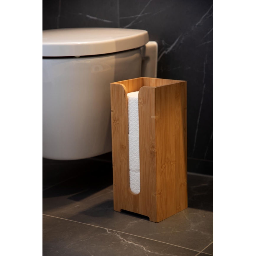 WENKO 24749100 - Toiletpapirholder BAMBUSA 15x35,5 cm brun