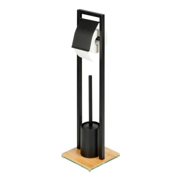 WENKO 24751100 - WC-sæt BAMBU⁠SA 18x72,5 cm sort/brun