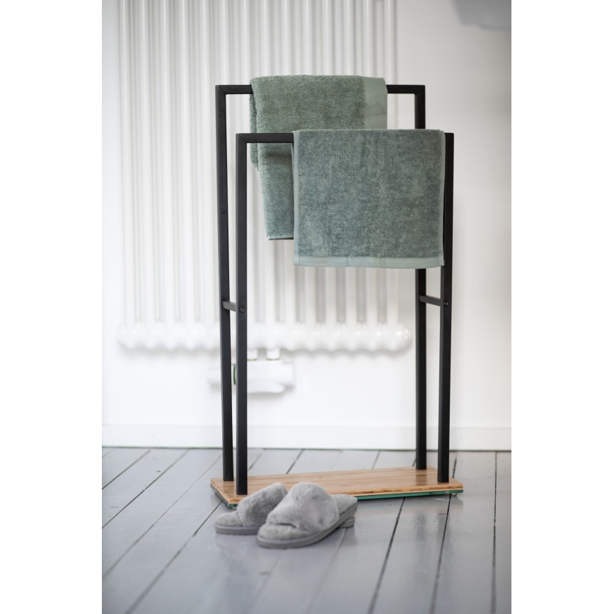 WENKO 24752100 - Håndklædeholder BAMBUSA 46x80 cm sort/brun