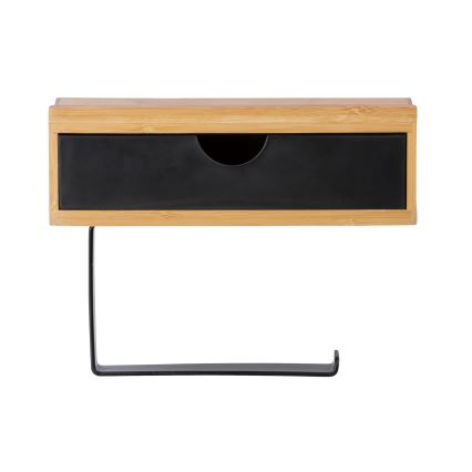 WENKO 24754100 - Toiletpapirholder BAMBUSA 18,5x14 cm brun/sort