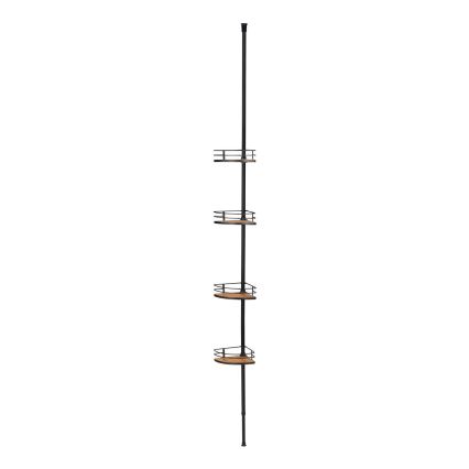 WENKO 24756100-Hjørnehylde DOLCEDO 31x20 cm rustfrit stål/sort/brun