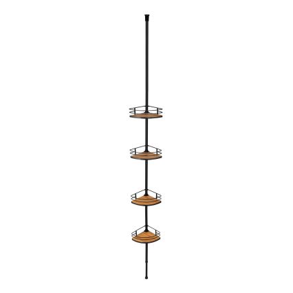 WENKO 24756100-Hjørnehylde DOLCEDO 31x20 cm rustfrit stål/sort/brun