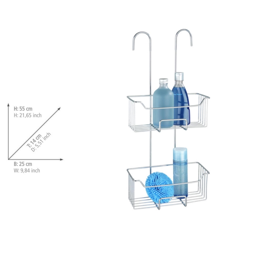 WENKO 24758100 - Brusehylde MILO 25x55 cm sølv/transparent