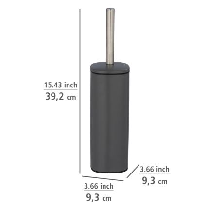 WENKO 24777100 - WC-sæt ALASSIO 9,3 x 39,2 cm rustfrit stål/grå