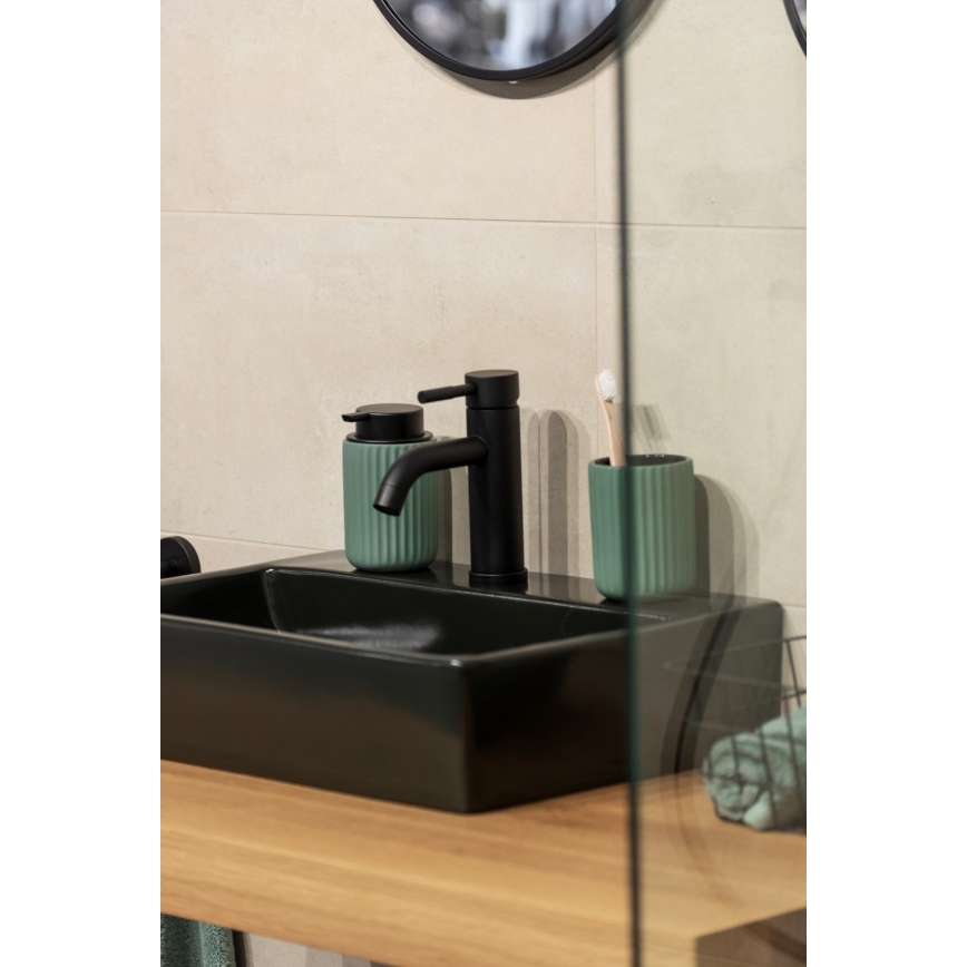 WENKO 24807100 - Sæbedispenser BELLUNO 8x13,5 cm grøn/sort