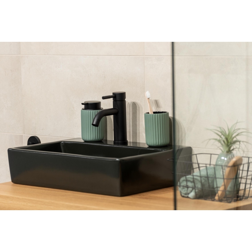 WENKO 24807100 - Sæbedispenser BELLUNO 8x13,5 cm grøn/sort