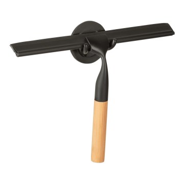 WENKO 24834100 - Bambus-skraber 24,5x17 cm rustfrit stål/sort/brun