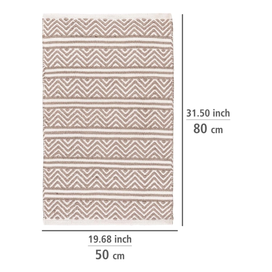 WENKO 24868100-Bademåtte SHAKI 50x80 cm beige/hvid