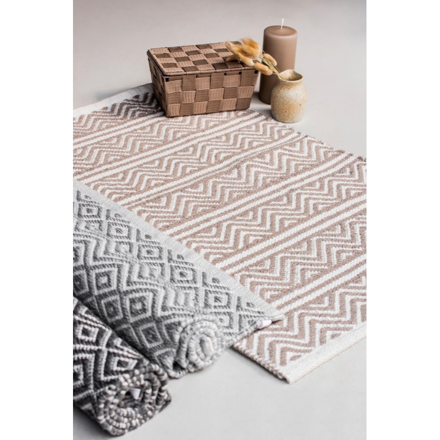 WENKO 24868100-Bademåtte SHAKI 50x80 cm beige/hvid
