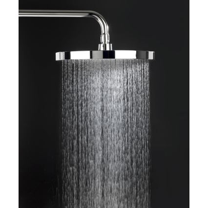 WENKO 24910100 - Brusehoved SOFTWATER 26x26 cm blank krom/sort