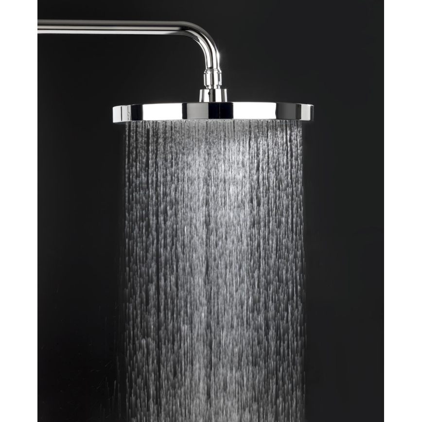 WENKO 24910100 - Brusehoved SOFTWATER 26x26 cm blank krom/sort