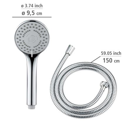 WENKO 24918100 - Brusehoved BASIC LINE 9,5x9,5 cm poleret krom/sølvfarvet