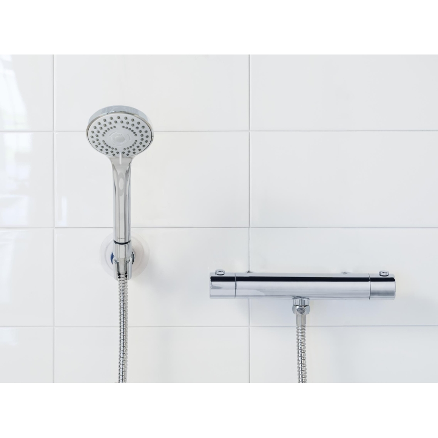 WENKO 24918100 - Brusehoved BASIC LINE 9,5x9,5 cm poleret krom/sølvfarvet
