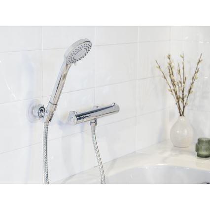 WENKO 24918100 - Brusehoved BASIC LINE 9,5x9,5 cm blank krom/sølvfarvet