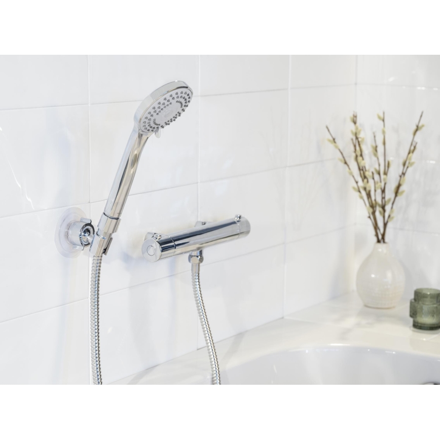 WENKO 24918100 - Brusehoved BASIC LINE 9,5x9,5 cm blank krom/sølvfarvet