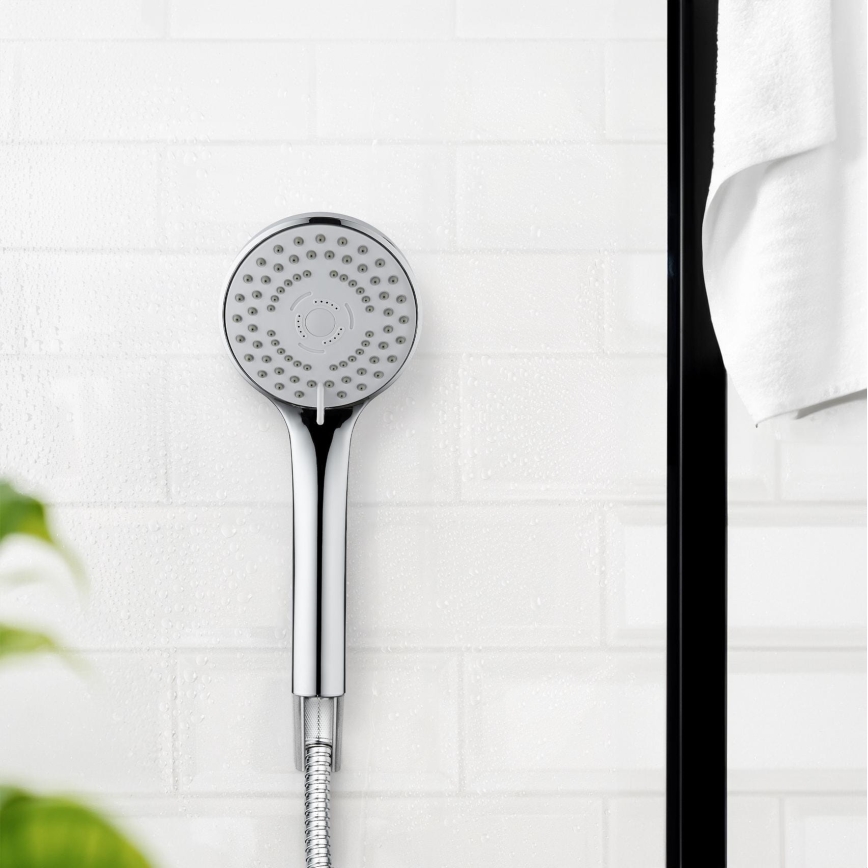 WENKO 24918100 - Brusehoved BASIC LINE 9,5x9,5 cm blank krom/sølvfarvet