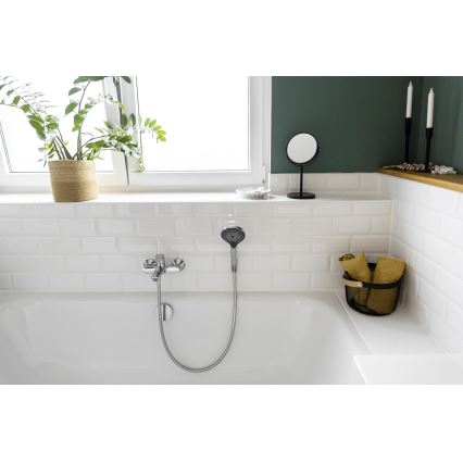 WENKO 24921100 - Brusehoved, vandbesparende system, 12 x 12 cm, blank krom/grå