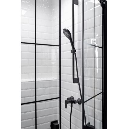 WENKO 24922100 - Brusehoved WATERSAVING SYSTEM 9,5x9,5 cm sort