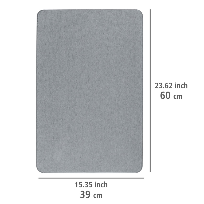 WENKO 24936100-Måtte SIMI 39x60 cm grå