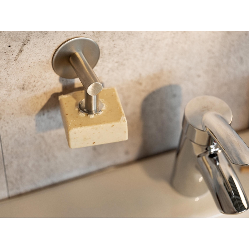 WENKO 24971100-Sæbeholder TURBO-LOC 4,5x7 cm sølv