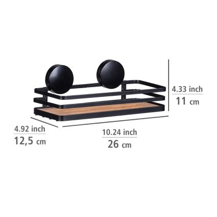 WENKO 24979800-Hylde ALBA 26,5x12,5 cm sort/brun