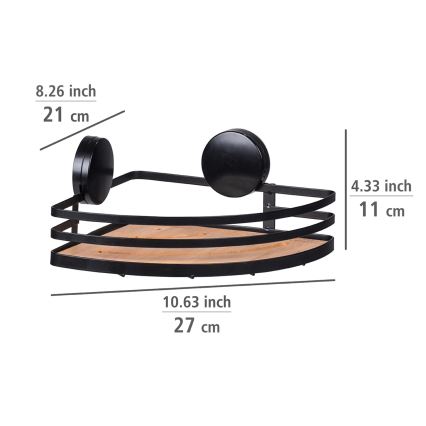 WENKO 24980800-ALBA-hylde 27,3x21 cm sort/brun