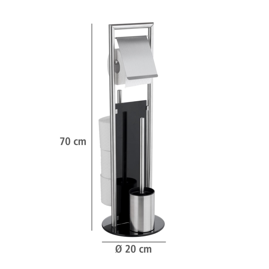 WENKO 24981800 - WC-sæt RAVINA 20x70 cm rustfrit stål/sølvfarvet