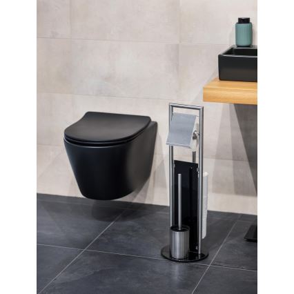 WENKO 24981800 - WC-sæt RAVINA 20x70 cm rustfrit stål/sølvfarvet