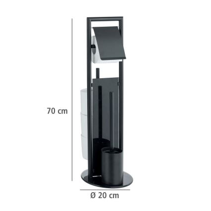 WENKO 24982800 - WC-sæt RAVINA 20x70 cm rustfrit stål/sort