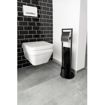 WENKO 24982800 - WC-sæt RAVINA 20x70 cm rustfrit stål/sort