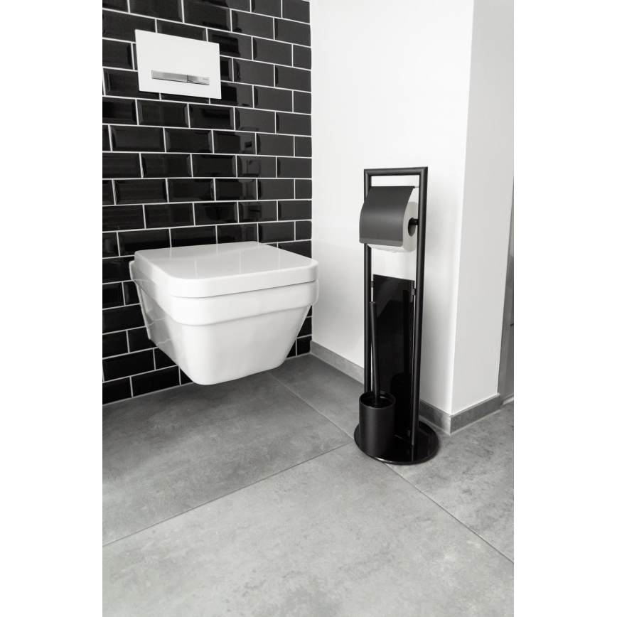 WENKO 24982800 - WC-sæt RAVINA 20x70 cm rustfrit stål/sort