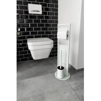 WENKO 24983800 - WC-sæt RAVINA 20x70 cm rustfrit stål/hvid