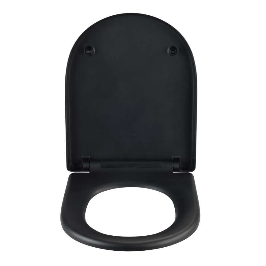 WENKO 24989100 - WC-sæde EKSKLUSIV 36,5x45 cm sort/sølv