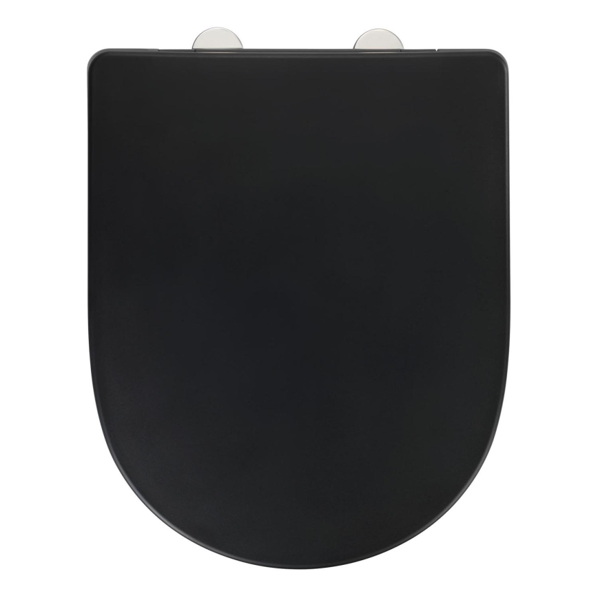 WENKO 24989100-WC toiletsæde EXCLUSIVE 36,5x45 cm sort/sølv