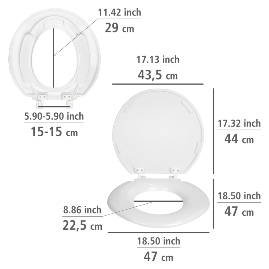 WENKO 25112100-WC toiletsæde TORINO 44x43,5 cm hvid
