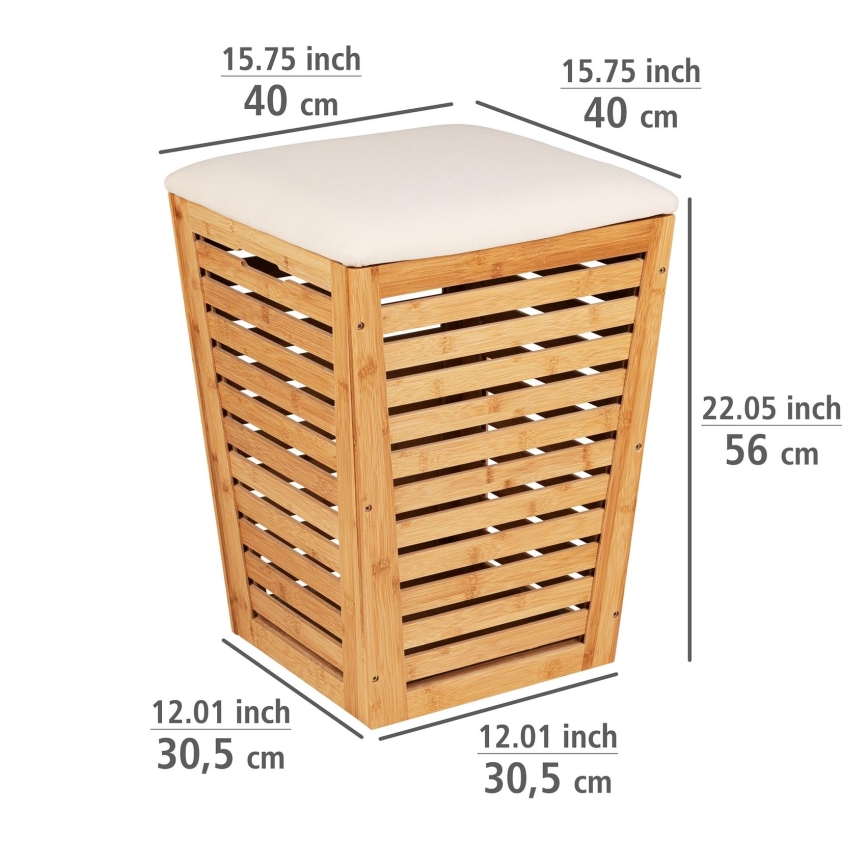WENKO 25143100 - Vasketøjskurv BAMBUSA 40x56 cm brun