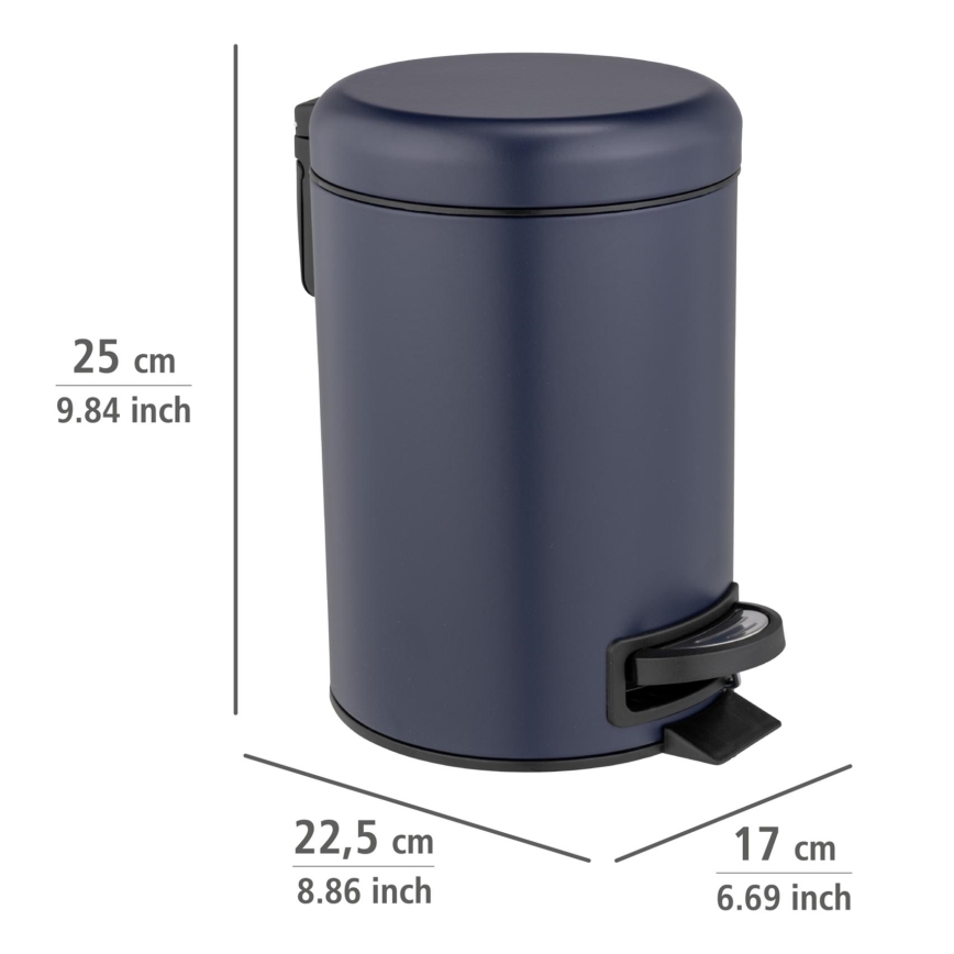 WENKO 25153100 - Affaldsspand LEMAN 17x25 cm blå/sort