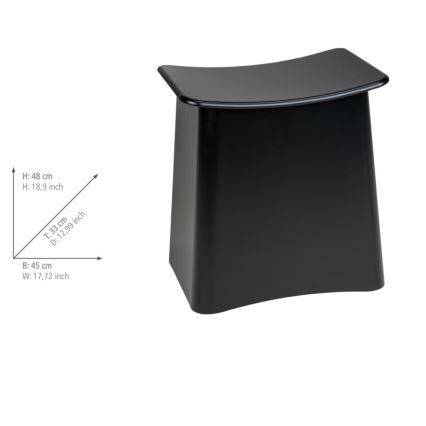 WENKO 25157100 - Skammel WING 45x48 cm sort