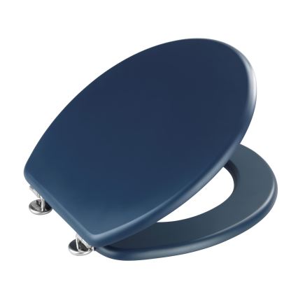 WENKO 25172100-WC toiletsæde PRIMA 37x41 cm blå/sølv