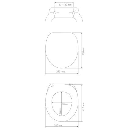 WENKO 25172100-WC toiletsæde PRIMA 37x41 cm blå/sølv
