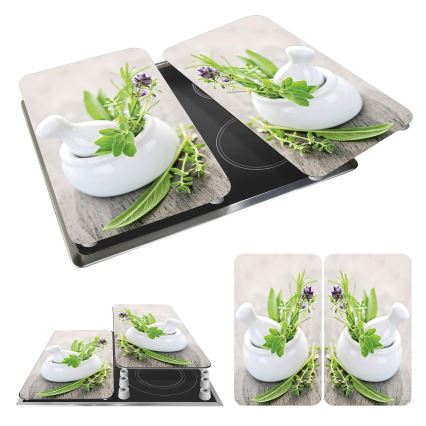 WENKO 2521420100 - Dæksel til kogeplade 52x30 cm flerfarvet/grå/gennemsigtig