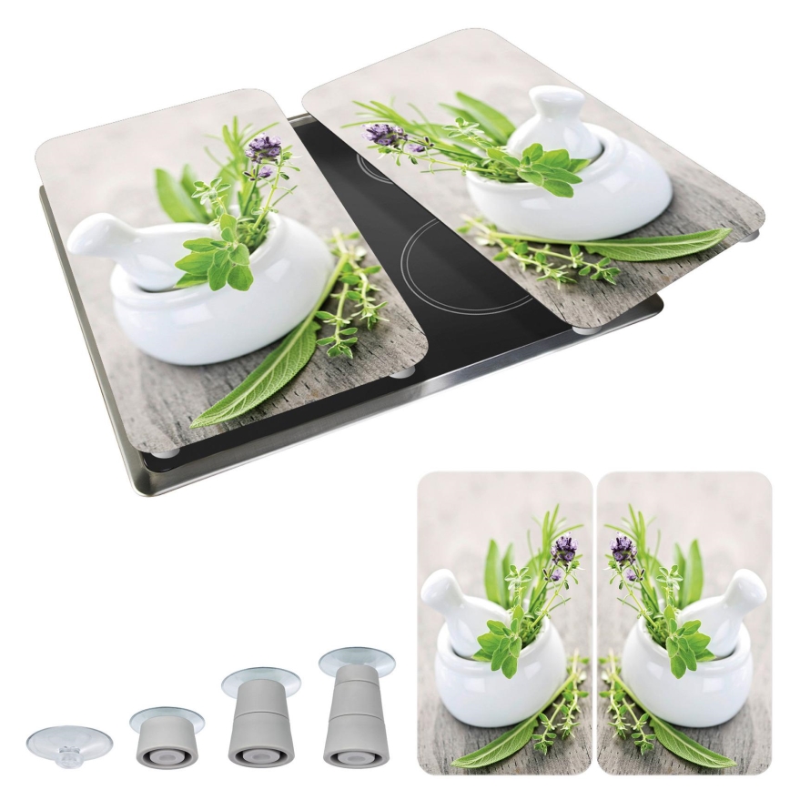 WENKO 2521420100 - Dæksel til kogeplade 52x30 cm flerfarvet/grå/gennemsigtig