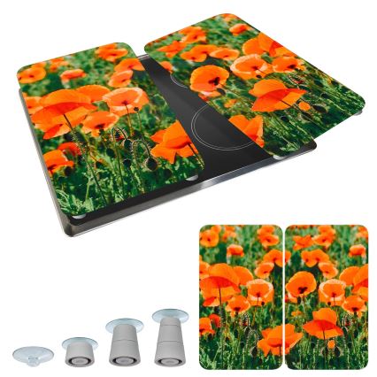 WENKO 2521434500-Afdækningsplade ABDECKPLATTE - Blomst/Plante 30x52 cm flerfarvet