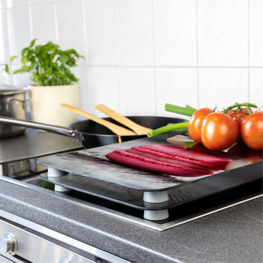 WENKO 2521496100 - Beskyttelsesplade til kogeplade 52x30 cm farverig/grå/gennemsigtig