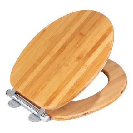 WENKO 25224100 - WC-sæde BAMBOUSA 34,5x40,5 cm brun/sølv