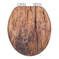 WENKO 25226100-WC toiletsæde RUSTIC 35,5x42,5 cm brun/sølv