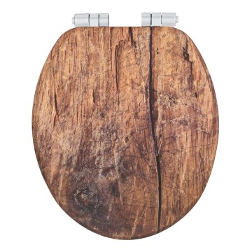 WENKO 25226100-WC toiletsæde RUSTIC 35,5x42,5 cm brun/sølv
