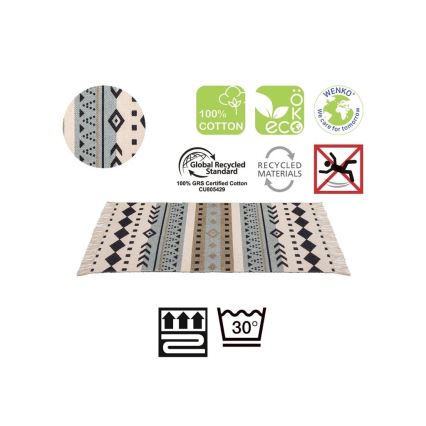 WENKO 25277100-Måtte i genbrugsbomuld 80x50 cm, flerfarvet