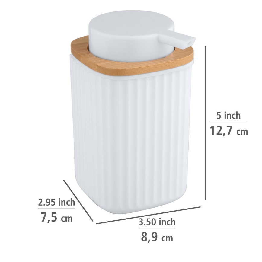 WENKO 25294100 - Sæbedispenser ROTELLO 8,9x12,7 cm hvid/brun